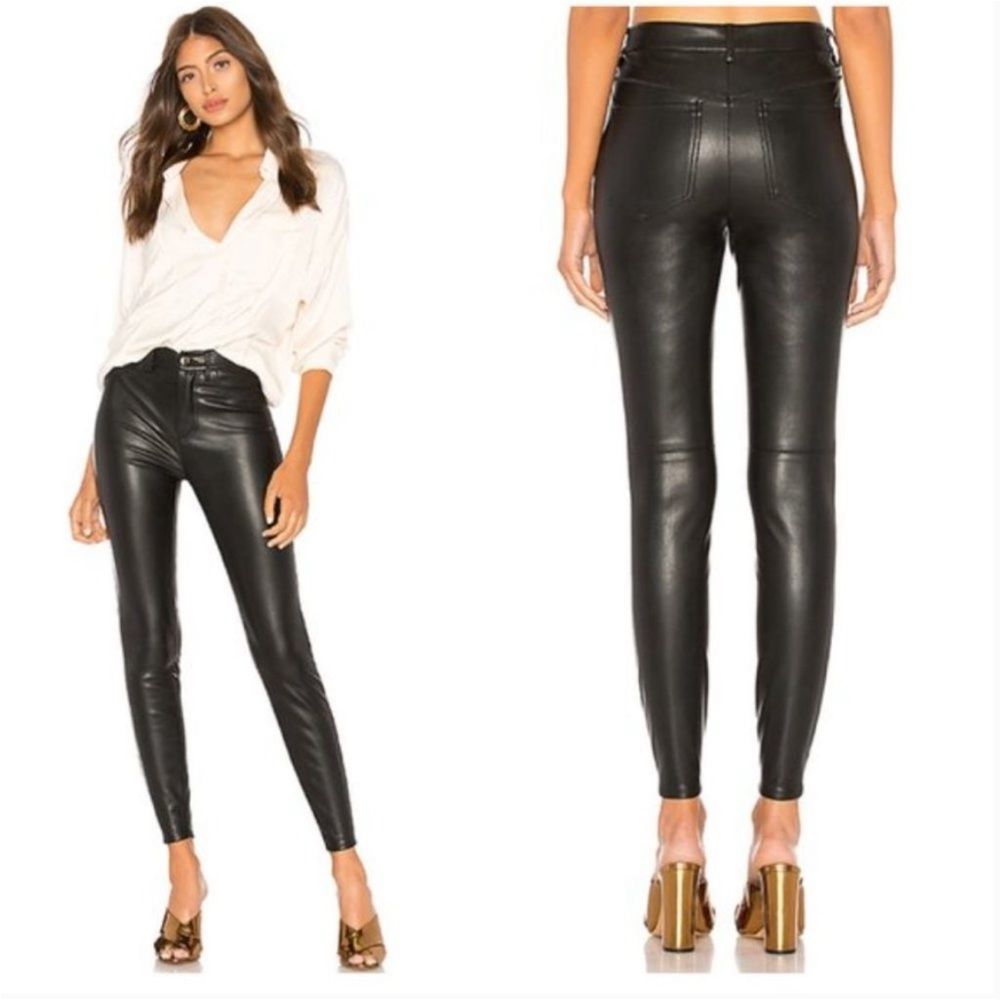 Free People Vegan Leather Skinny Long & Lean Pants Size 29